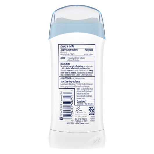 Dove Women'S 48 Hour Fresh Anti-Perspirant Deodorant Stick, 2 x 6 x 2.6 fl oz Case - Alternate product angle or state
