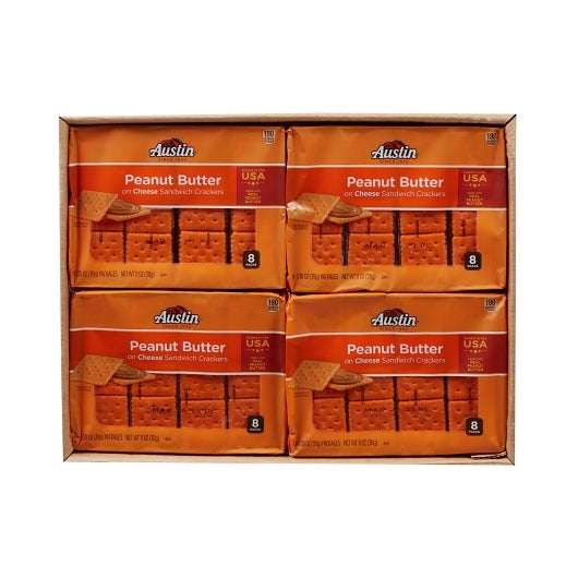 Austin Cheese Crackers with Peanut Butter, 12 x 8 x 1.38 oz Case - GS1 open-case image