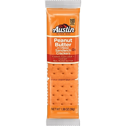 Austin Cheese Crackers with Peanut Butter, 12 x 8 x 1.38 oz Case - Crackers & Grahams