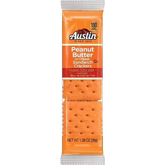 Austin Cheese Crackers With Peanut Butter, 12 x 8 x 1.38 oz Case - Crackers & Grahams