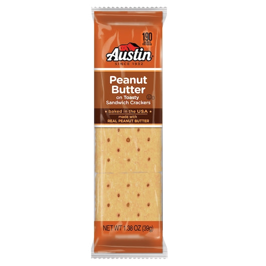 Austin Toasty Cracker with Peanut Butter, 12 x 8 x 1.38 oz Case - Front/center packaged product image