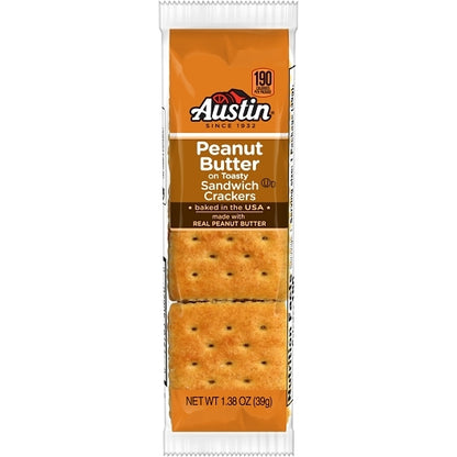 Austin Toasty Cracker with Peanut Butter, 12 x 8 x 1.38 oz Case - Crackers & Grahams