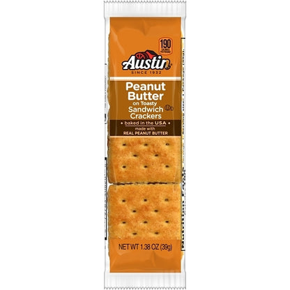 Austin Toasty Cracker With Peanut Butter, 12 x 8 x 1.38 oz Case - Crackers & Grahams