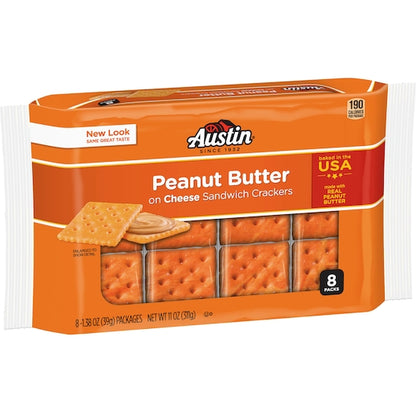 Austin Cheese Crackers with Peanut Butter, 12 x 8 x 1.38 oz Case - Alternate product angle or state