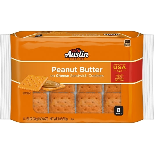 Austin CHEESE CRACKERS WITH PEANUT BUTTER, 12 x 8 x 1.38 oz Case - DOT product image 2