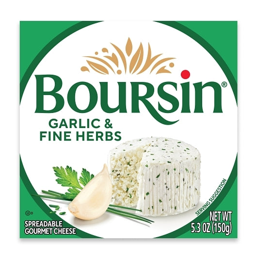 Boursin Garlic & Fine Herbs Gournay Cheese, 12 x 5.3 oz Case - Alternate product angle or state