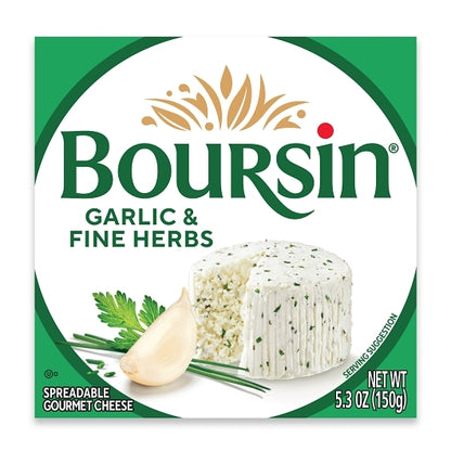 Boursin Garlic & Fine Herbs Gournay Cheese, 12 x 5.3 oz Case - Alternate product angle or state