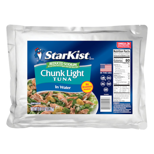 Starkist Reduced Sodium Chunk Light Tuna In Water, 6 x 43 oz Case - Meat, Poultry & Seafood