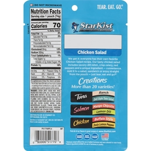 Starkist Chicken Salad Chicken Creations Pouch, 12 x 2.6 oz Case - DOT product image 2
