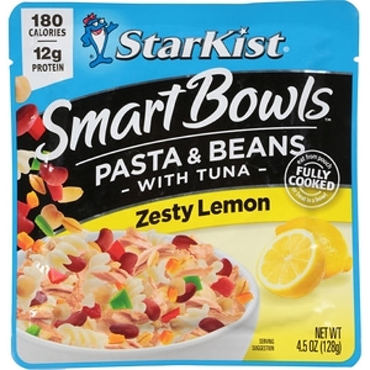 Starkist Smart Bowls Tuna Pasta & Beans Zesty Lemon Pouch, 12 x 4.5 oz Case - Plates Bowls