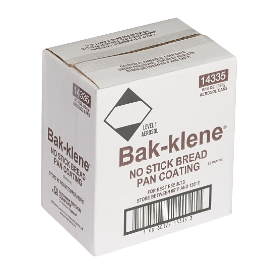 Bakers Klene Bread Pan Coating Case, 6 x 14 oz Case - Alternate product angle or state
