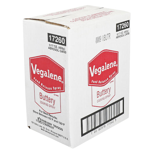 Vegalene Buttery Cooking Spray Case, 6 x 17 oz Case - Alternate product angle or state