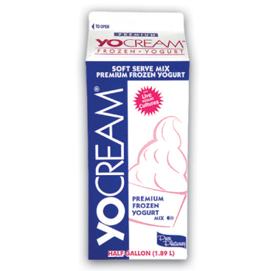 Yocream Premium White Vanilla Frozen Low Fat Soft Serve Yogurt Mix, 1 x 6 ct Case - Alternate product angle or state