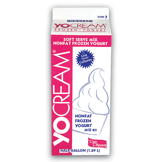 Yocream Premium Very Strawberry Nonfat Soft Serve Yogurt Mix, 6 x 64 oz Case - Alternate product angle or state
