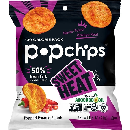 Popchips Avocado Oil Sweet Heat Potato Chips, 24 x 0.8 oz Case - Snacks