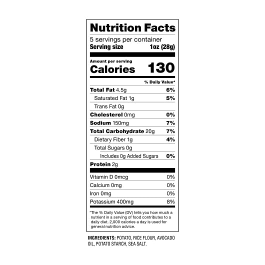 Popchips Avocado Oil Sea Salt Popped Potato Chips, 12 x 5 oz Case - DOT product image 4