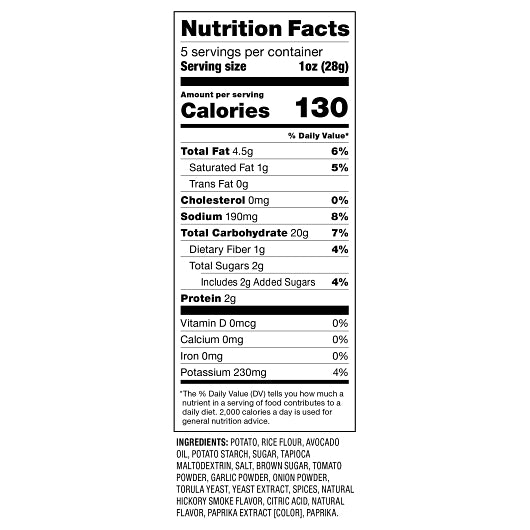 Popchips Avocado Oil Barbecue Popped Potato Chips, 12 x 5 oz Case - DOT product image 4