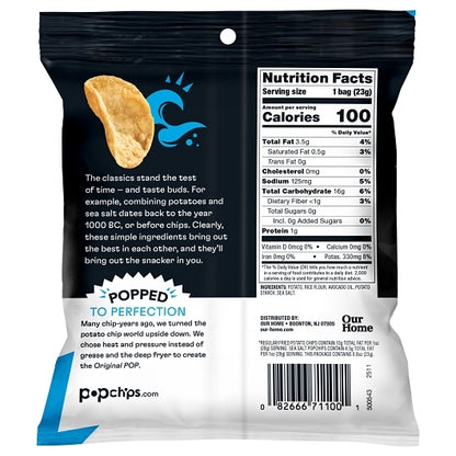 Popchips Avocado Oil Sea Salt Popped Potato Chips, 24 x 0.8 oz Case - DOT product image 2