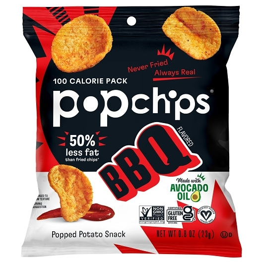 Popchip - Potato Avocado Oil Barbecue Popped Potato Chips, 24 x 0.8 oz Case - Snacks