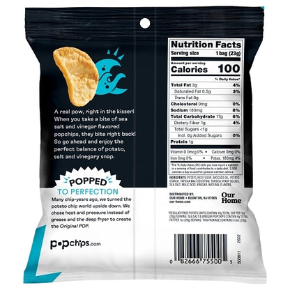 Popchips Sea Salt & Vinegar Popped Potato Chips, 24 x 0.8 oz Case - DOT product image 2