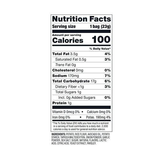 Popchips Avocado Oil Sour Cream & Onion Popped Potato Chips, 24 x 0.8 oz Case - DOT product image 5