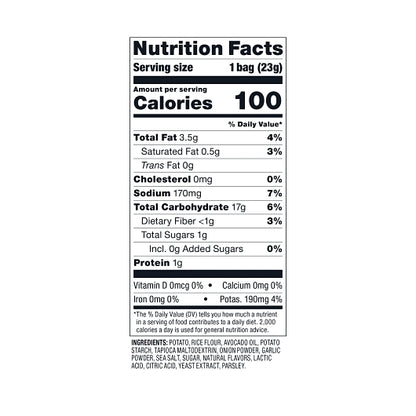 Popchips Avocado Oil Sour Cream & Onion Popped Potato Chips, 24 x 0.8 oz Case - DOT product image 5