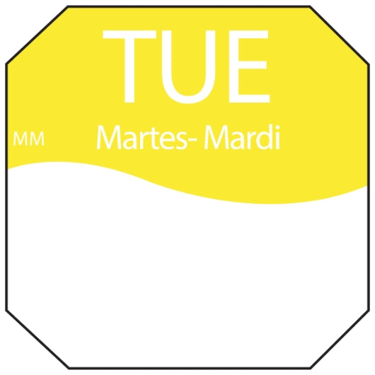Daymark MoveMark-Removeable Adhesive 1 Inch X 1 Inch Octagon Tuesday Triling Label, 12 x 1000 ct Case - DOT product image 2