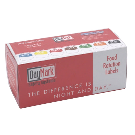 Daymark Move Mark Dot Box 7 Day 1 Inch Starter Box Label, 1 x 7 RL Case - Food Labels & Day Labels