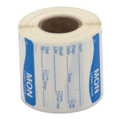Daymark DissolveMark-Dissolvable Adhesive 2 inch X 2 Inch Rectangle Monday Shelf Life Label, 12 x 250 ct Case - Food