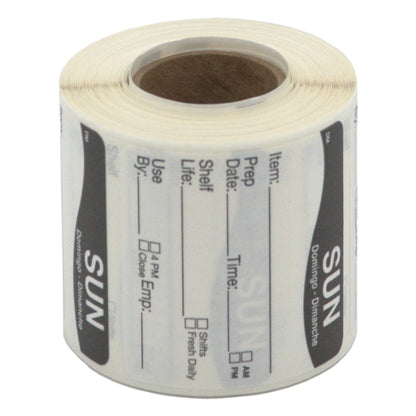 Daymark DissolveMark-Dissolvable Adhesive 2 inch X 2 Inch Rectangle Sunday Shelf Life Label, 12 x 250 ct Case - Food