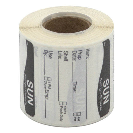 Daymark DissolveMark-Dissolvable Adhesive 2 inch X 2 Inch Rectangle Sunday Shelf Life Label, 12 x 250 ct Case - Food