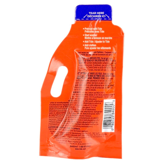 Tide Single Machine Load Liquid Laundry Detergent, 24 x 1.31 fl oz Case - Alternate product angle or state