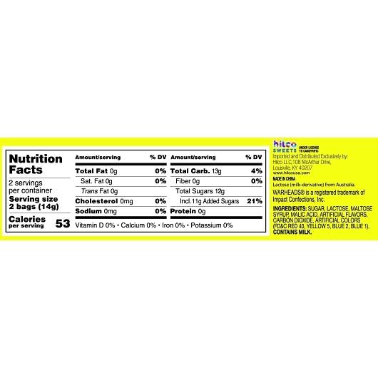 Hilco Sweets Warheads Popping Candy, 4 x 12 x 0.98 oz Case - Candy & Confections - image 2
