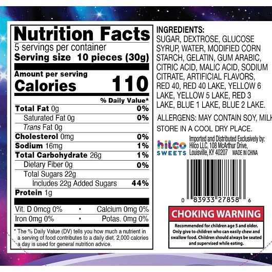 Hilco Sweets Cosmic Candy-Coated Gummy Rings, 4 x 8 x 5.5 oz Case - Candy & Confections