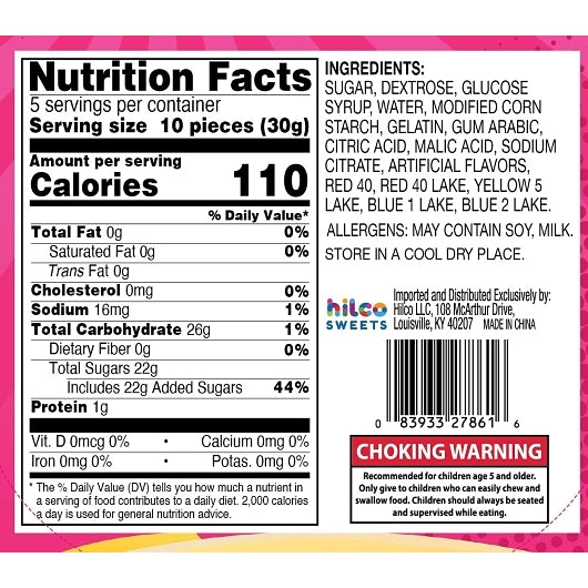 Hilco Sweets Cosmic Sour Candy-Coated Gummy Rings, 4 x 8 x 5.5 oz Case - Candy & Confections