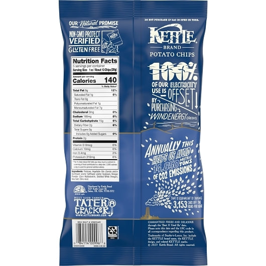 Kettle Brand Potato Chips Sea Salt & Vinegar, 8 x 5 oz Case - DOT product image 8