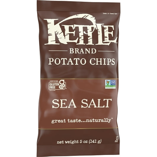Kettle Brand Potato Chips Sea Salt, 8 x 5 oz Case - DOT product image 3