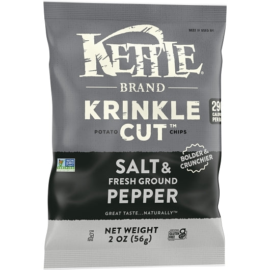 Kettle Krinkle Cut Sea Salt & Pepper Krinkle Cut Potato Chips, 6 x 2 oz Case - DOT product image 3