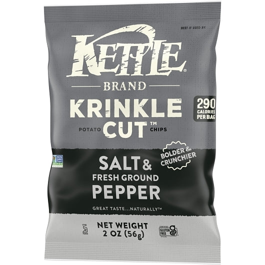 Kettle Krinkle Cut Sea Salt & Pepper Krinkle Cut Potato Chips, 6 x 2 oz Case - DOT product image 5