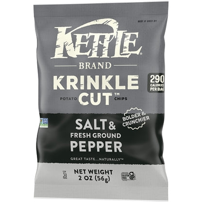 Kettle Krinkle Cut Sea Salt & Pepper Krinkle Cut Potato Chips, 6 x 2 oz Case - DOT product image 5
