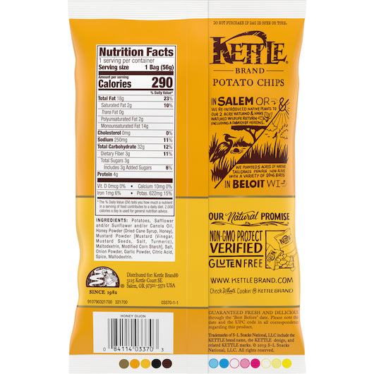 Kettle Brand Potato Chip Honey Dijon, 24 x 2 oz Case - DOT product image 8