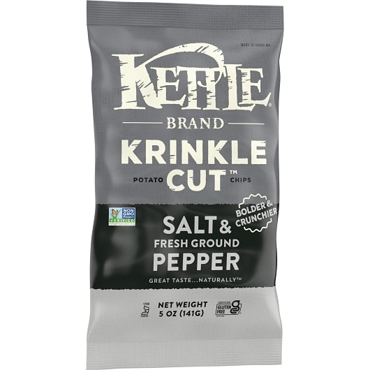 Kettle Brand Potato Chip Krinkle Salt & Fresh Ground Pepper, 8 x 5 oz Case - DOT product image 3