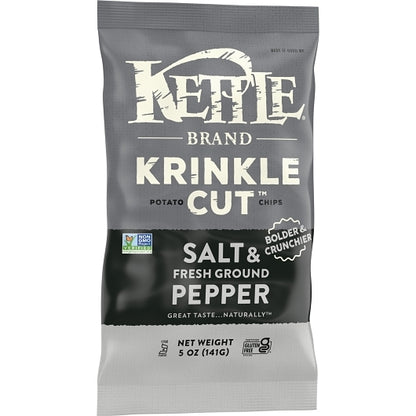 Kettle Brand Potato Chip Krinkle Salt & Fresh Ground Pepper, 8 x 5 oz Case - DOT product image 3