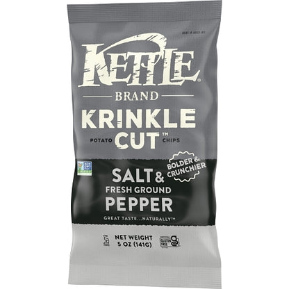 Kettle Brand Potato Chip Krinkle Salt & Fresh Ground Pepper, 8 x 5 oz Case - DOT product image 5