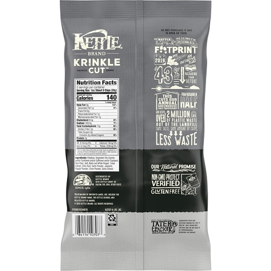 Kettle Brand Potato Chip Krinkle Salt & Fresh Ground Pepper, 8 x 5 oz Case - DOT product image 8
