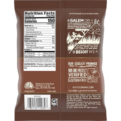 Kettle Brand Potato Sea Salt Potato Chips, 72 x 1 oz Case - DOT product image 8