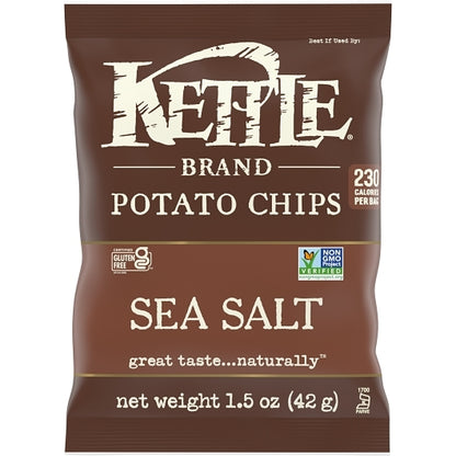 Kettle Potato Chip Chips Sea Salt, 24 x 1.5 oz Case - Snacks