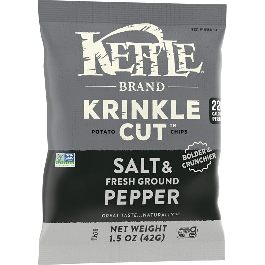 Kettle Brand Potato Chip Salt & Fresh Ground Pepper Krinkle Cut, 24 x 1.5 oz Case - DOT product image 3