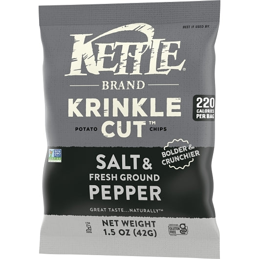 Kettle Brand Potato Chip Salt & Fresh Ground Pepper Krinkle Cut, 24 x 1.5 oz Case - DOT product image 5