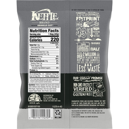 Kettle Brand Potato Chip Salt & Fresh Ground Pepper Krinkle Cut, 24 x 1.5 oz Case - DOT product image 8